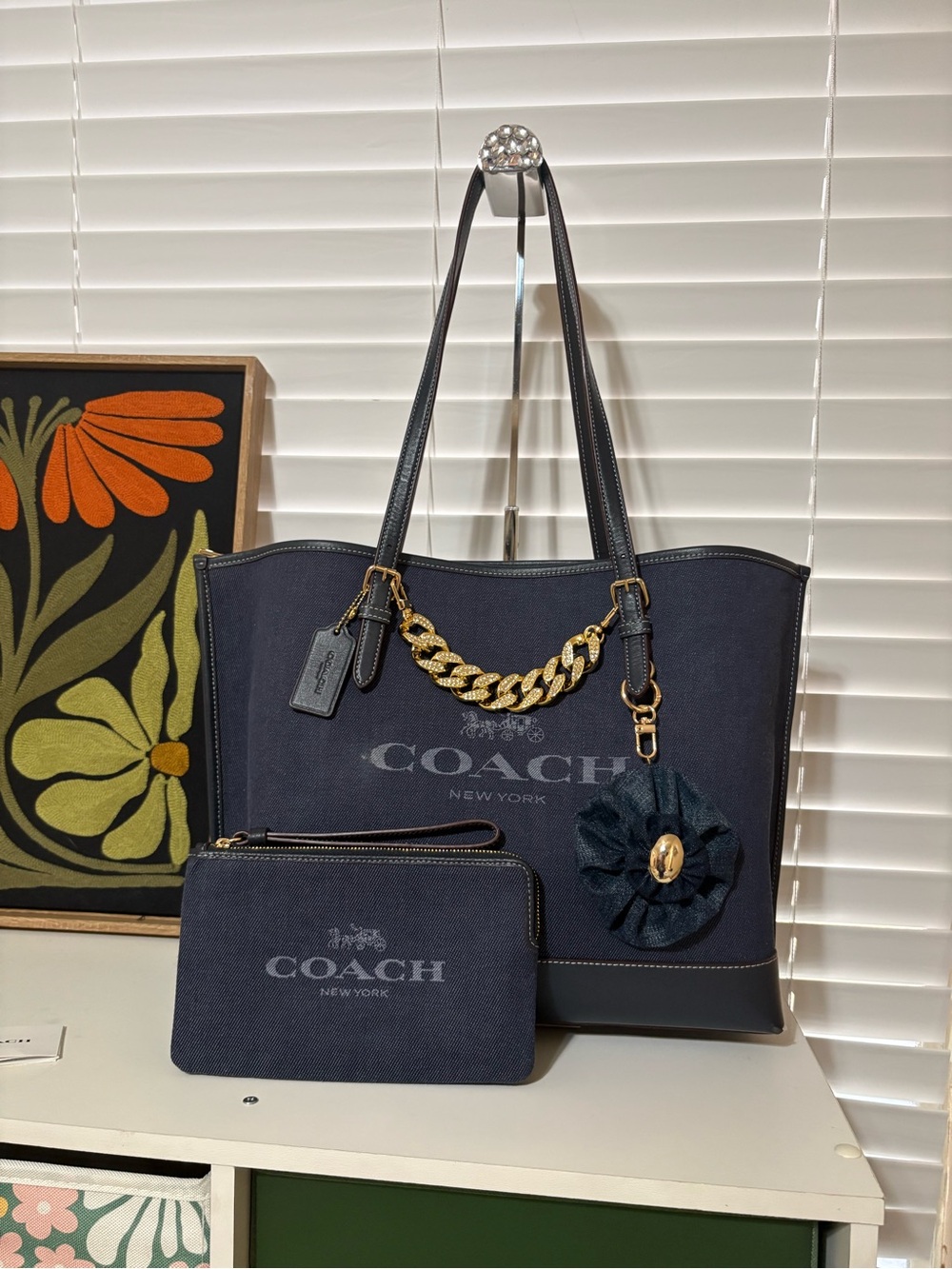 Coach Denim Tote Bag Set